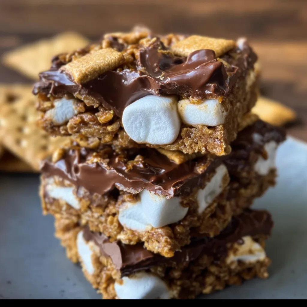 Golden Grahams S'mores Bars with Chocolate Chips and Toasted Marshmallows - tertiary view